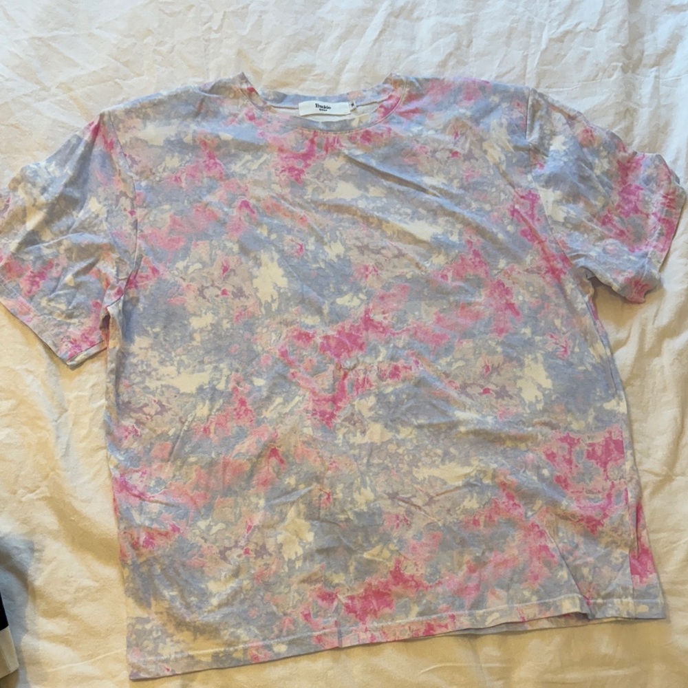 Frankie Shop Pink and Cream Short Sleeve Tee